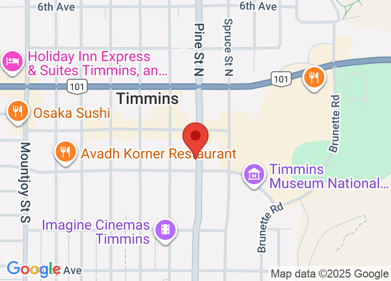 Map showing location of Bodhi Tree Hot Yoga Studio