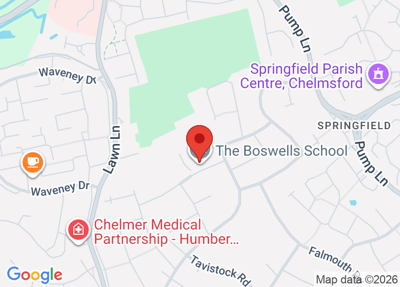 Map showing location of The Boswells School