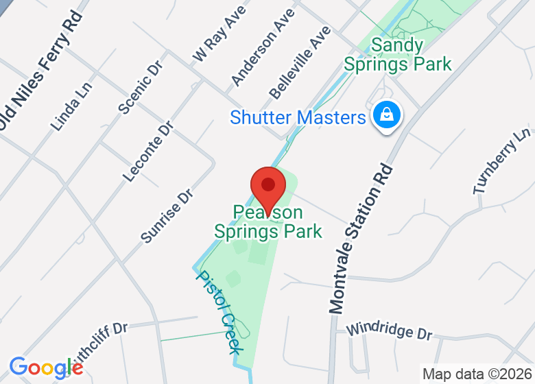Map showing location of Pearson Springs Park
