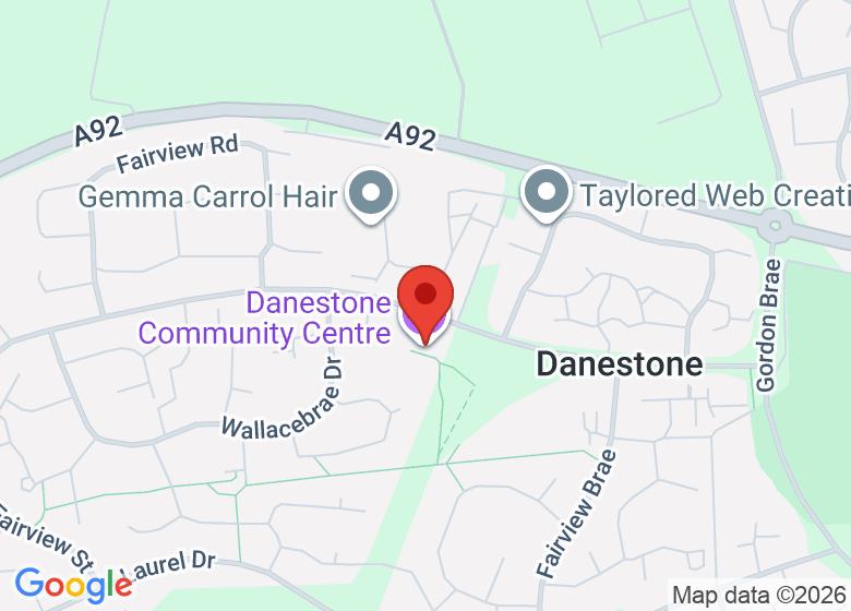 Map showing location of Danestone Community Centre