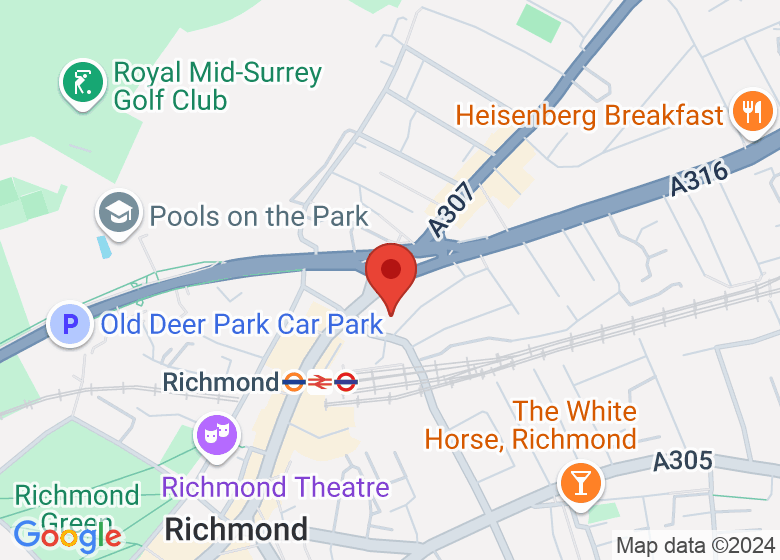 Map showing location of St John the Divine, Richmond