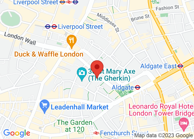 Map showing location of Bevis Marks Synagogue