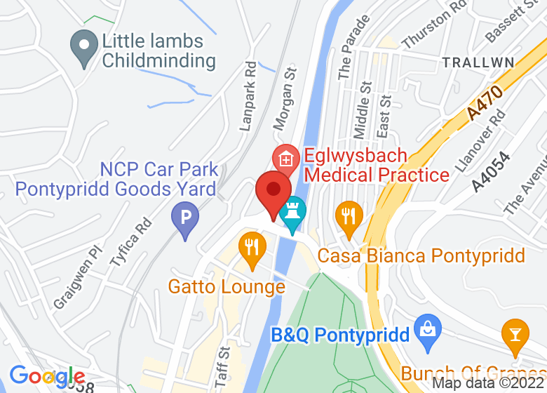 Map showing location of Pontypridd Museum