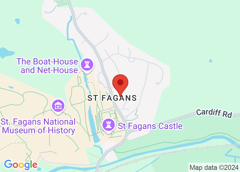 Map showing location of St Fagans Village Hall