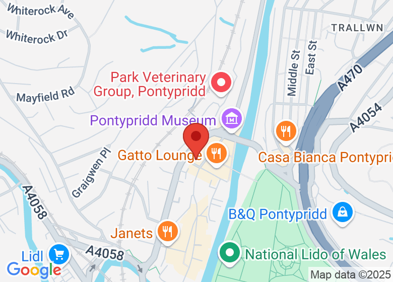 Map showing location of YMa Pontypridd