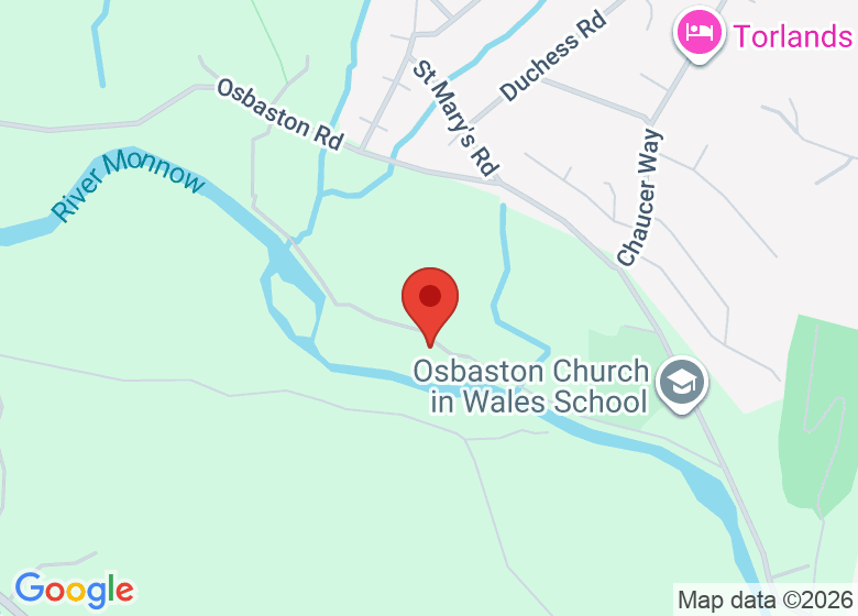 Map showing location of The Manor on the Monnow