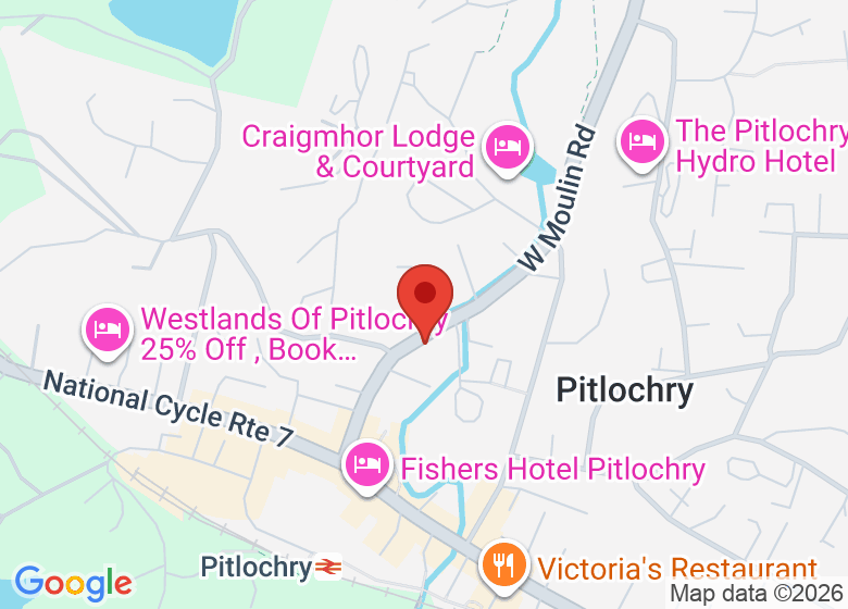 Map showing location of Pitlochry Town Hall
