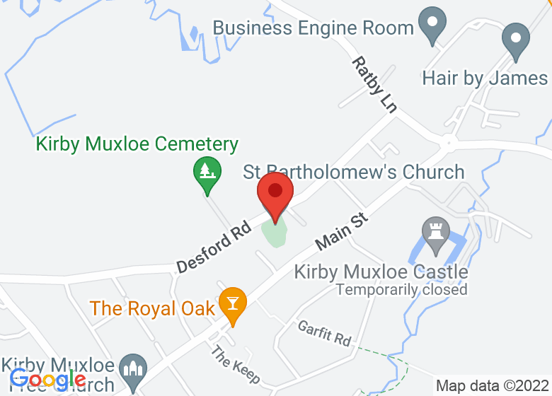 Map showing location of St Bartholomew's Church