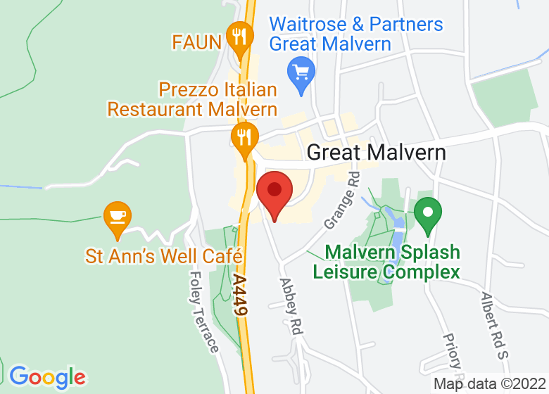 Map showing location of The Abbey Hotel