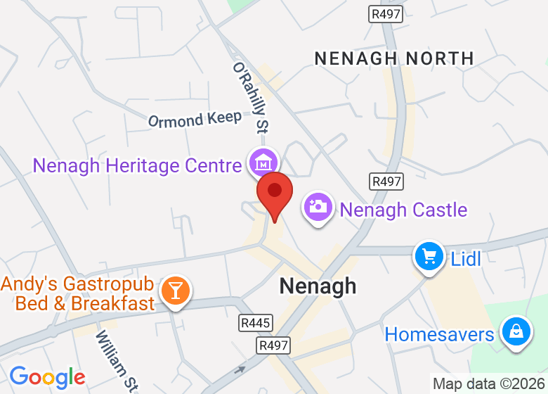 Map showing location of Nenagh Arts Centre