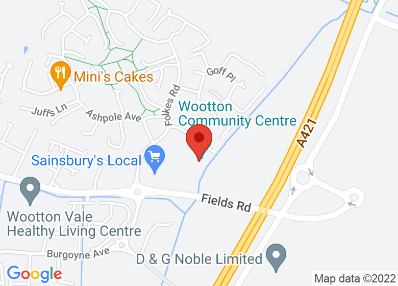 Map showing location of Wootton Community Centre