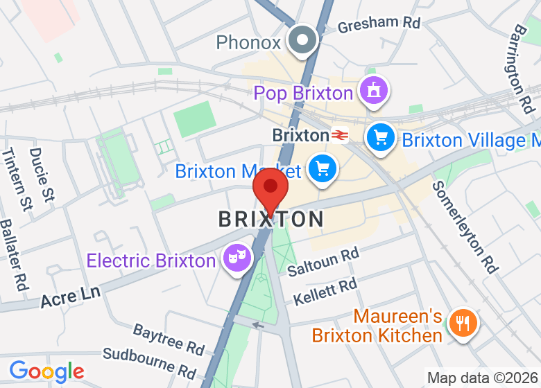 Map showing location of Brixton