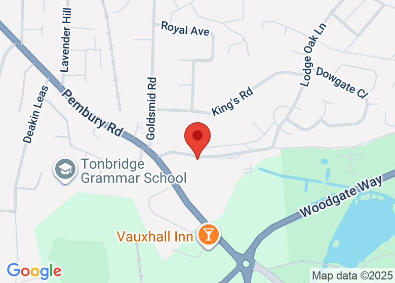 Map showing location of Weald of Kent Grammar School