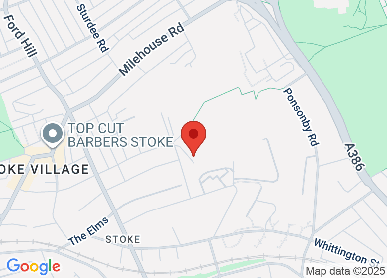Map showing location of Stoke Damerel Community College