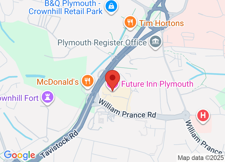 Map showing location of Future Inn Plymouth