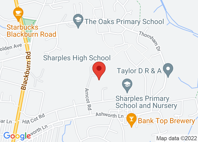 Map showing location of Sharples High School