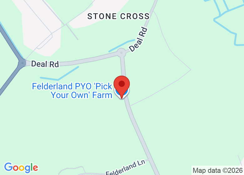 Map showing location of Felderland PYO 'Pick Your Own' Farm