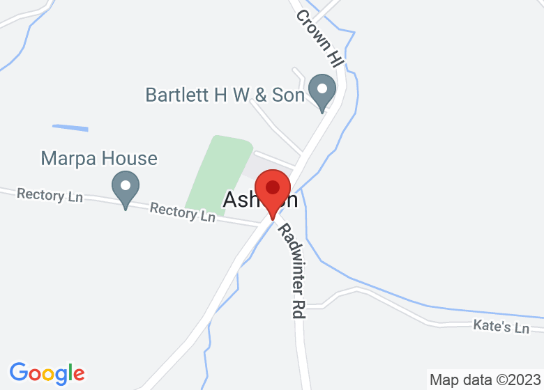 Map showing location of Ashdon Village Hall