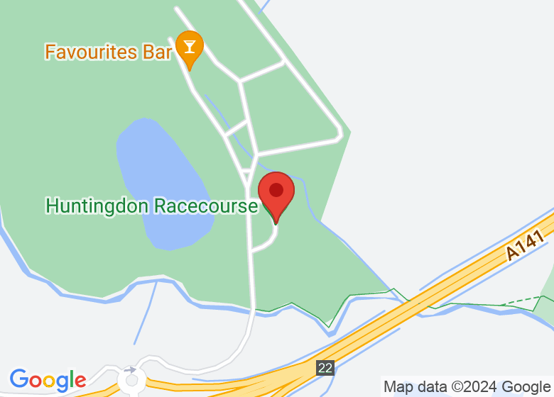 Map showing location of Huntingdon Racecourse