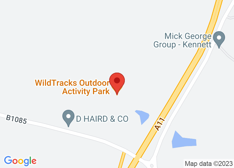 Map showing location of WildTracks Outdoor Activity Park