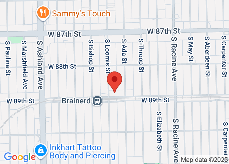 Map showing location of Brainerd Branch, Chicago Public Library