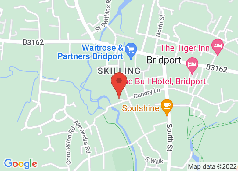 Map showing location of The Glow Collective Bridport