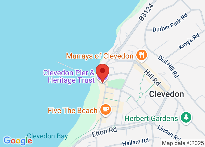 Map showing location of Clevedon Pier & Heritage Trust