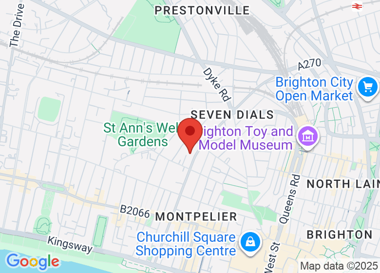 Map showing location of Brighton Girls