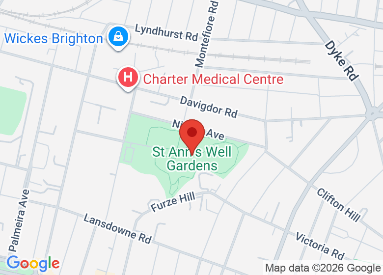 Map showing location of St Ann’s Well Gardens