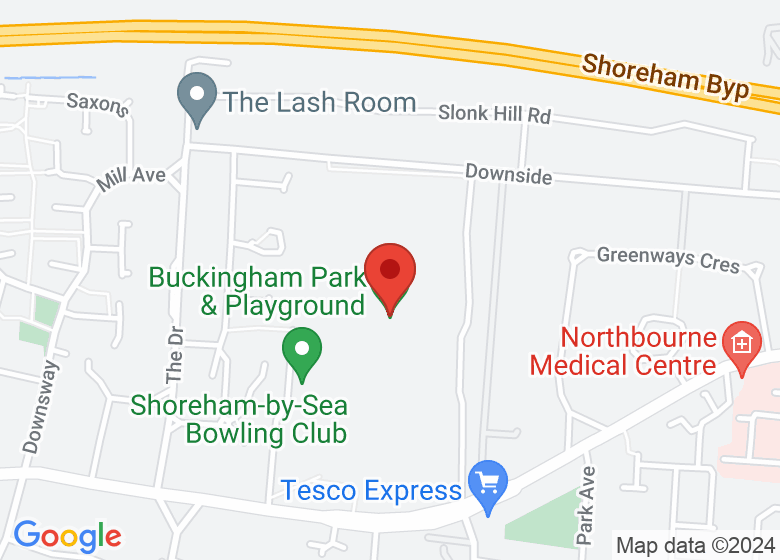 Map showing location of Buckingham Park & Playground