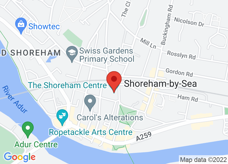 Map showing location of The Shoreham Centre