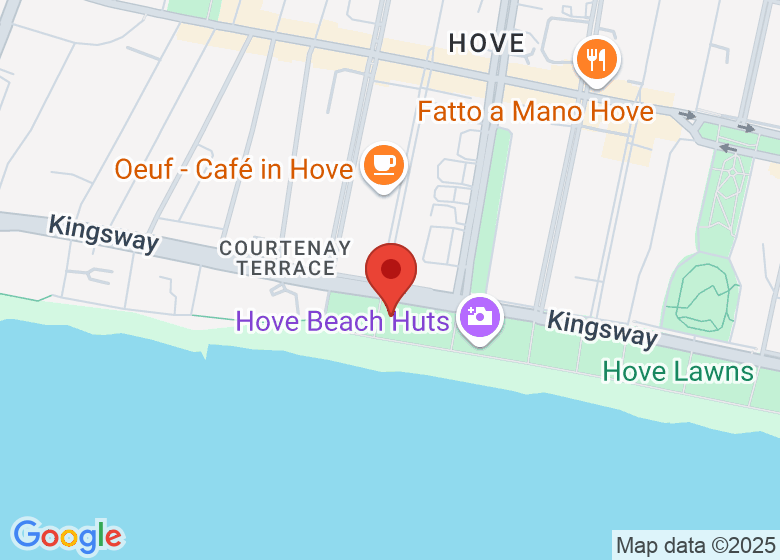 Map showing location of Hove Lawns
