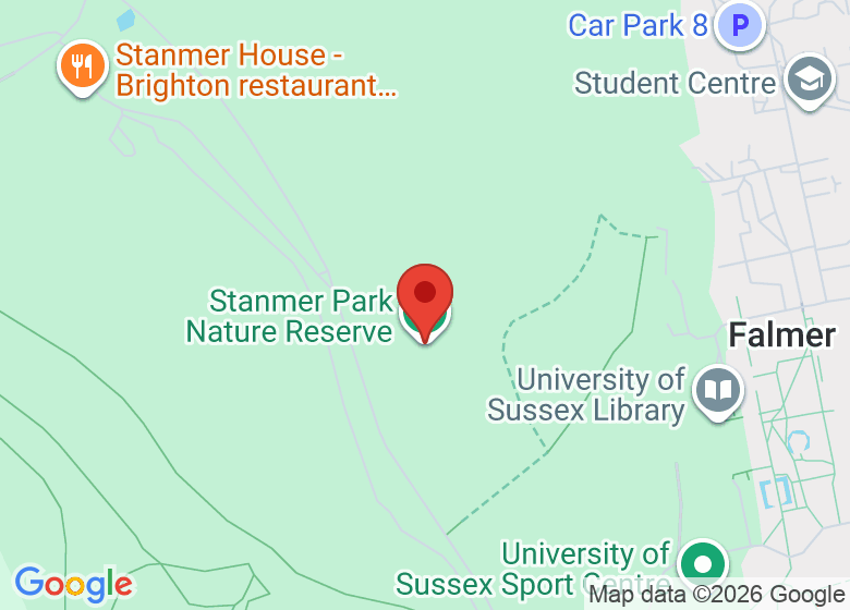 Map showing location of Stanmer Park Nature Reserve
