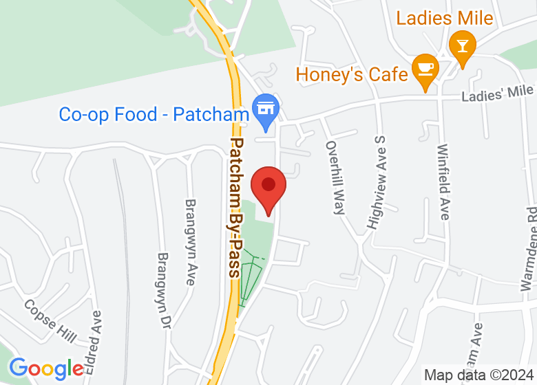 Map showing location of Patcham Memorial Hall