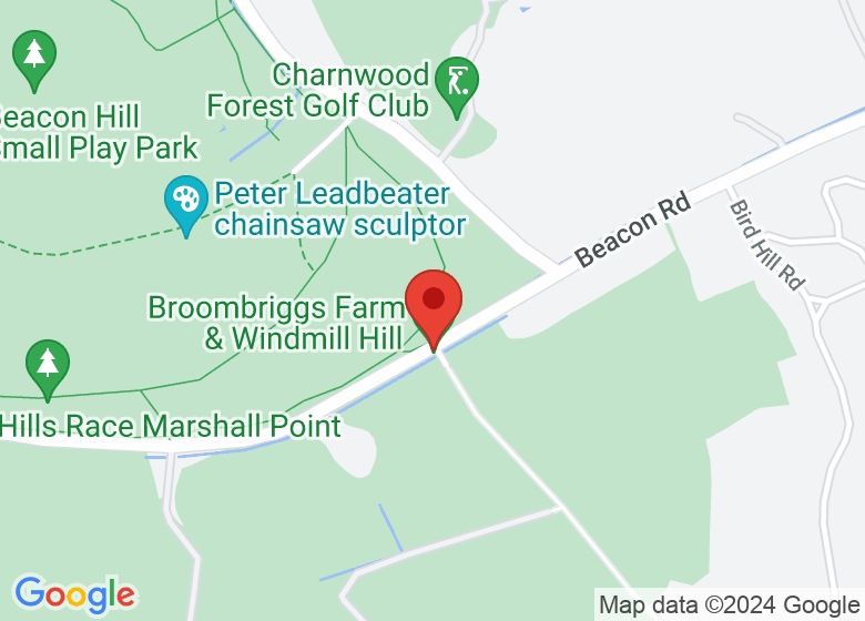 Map showing location of Broombriggs Farm & Windmill Hill