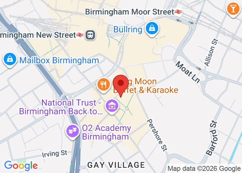 Map showing location of ibis Birmingham New Street Station