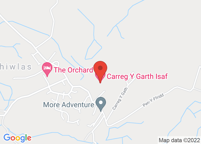 Map showing location of Neuadd Bentref Rhiwlas Village Hall