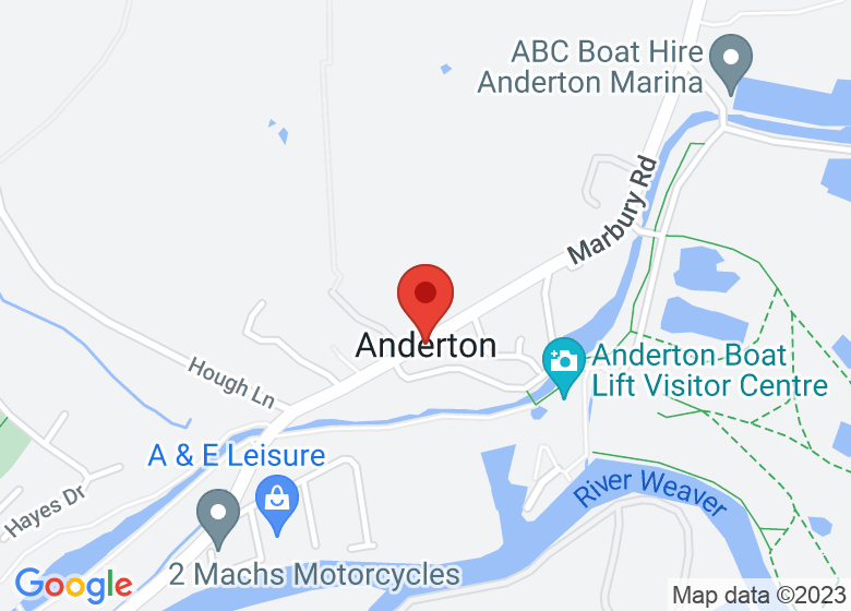 Map showing location of Anderton Village Hall