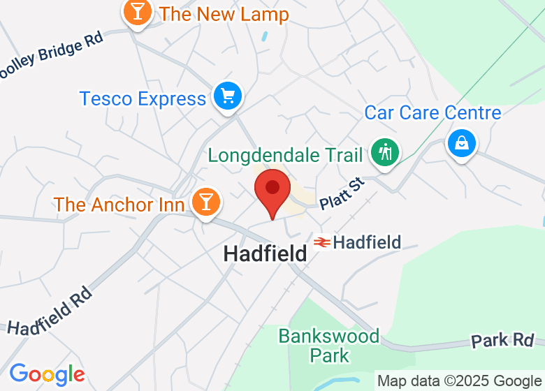 Map showing location of Hadfield Hall