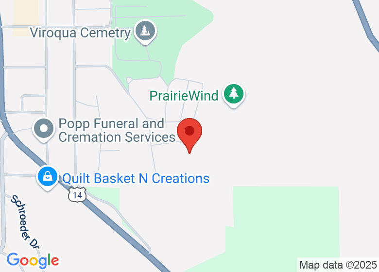 Map showing location of PrairieWind Park