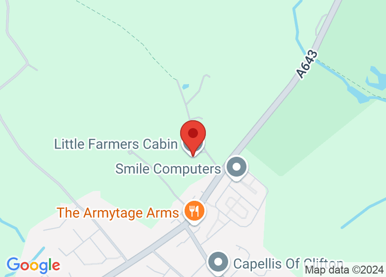 Map showing location of Little Farmers Cabin