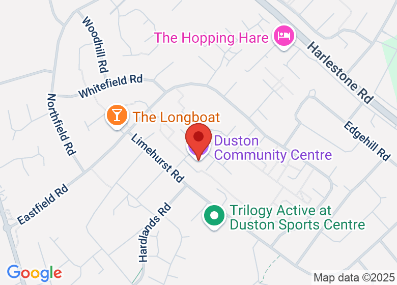 Map showing location of Duston Community Centre