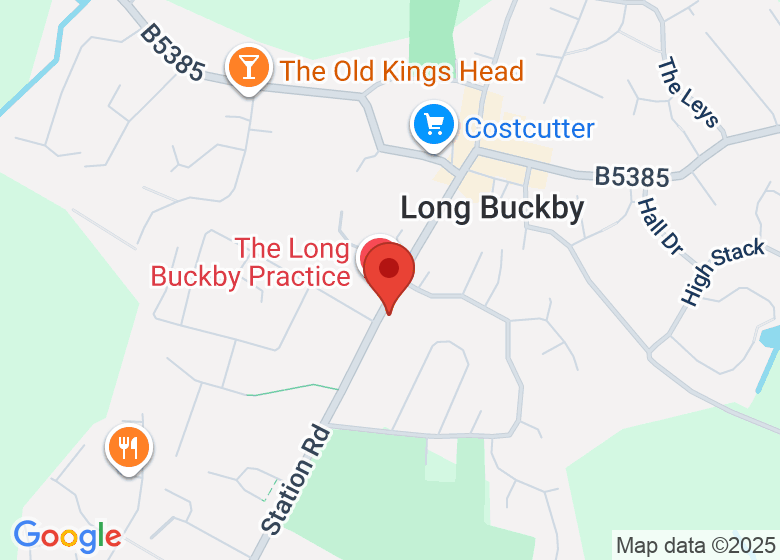 Map showing location of Long Buckby Community Centre