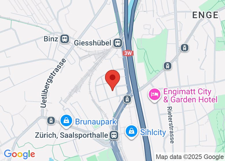 Map showing location of Radiant Heart Studio