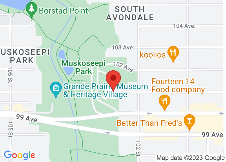Map showing location of Grande Prairie & District Golden Age Centre