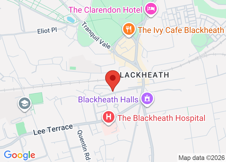 Map showing location of Blackheath Quaker Meeting House