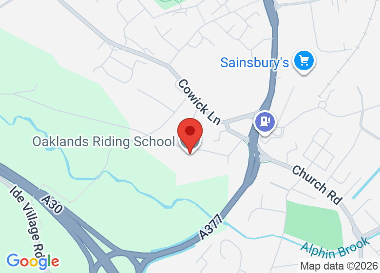 Map showing location of Oaklands Riding School