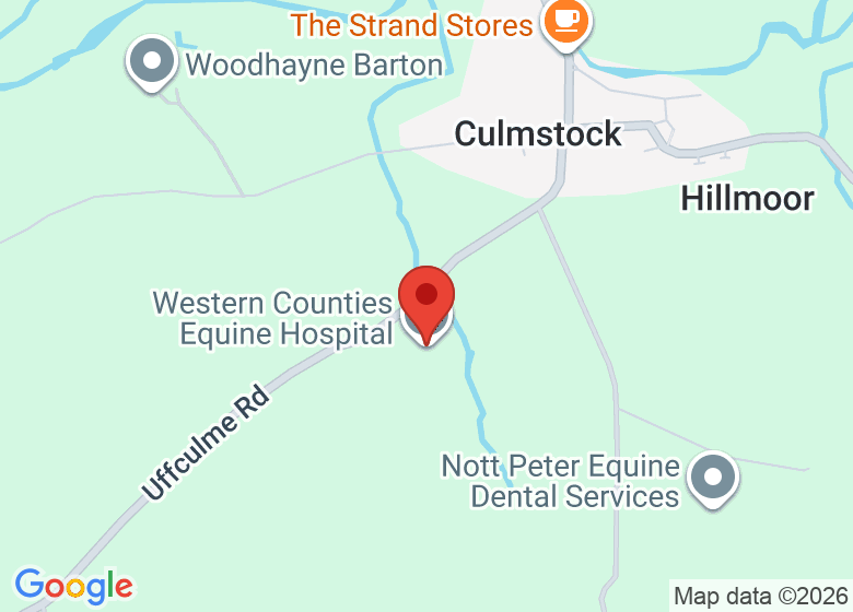 Map showing location of Western Counties Equine Hospital