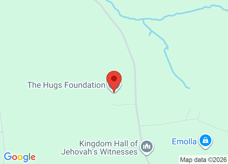Map showing location of The Hugs Foundation