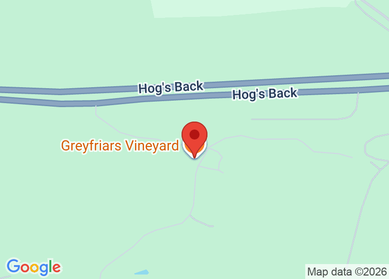 Map showing location of Greyfriars Vineyard